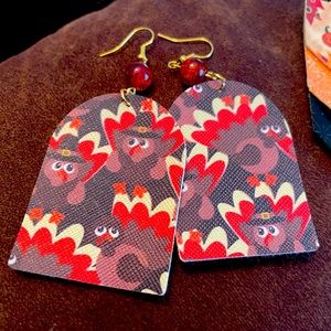 Turkey faux leather earrings